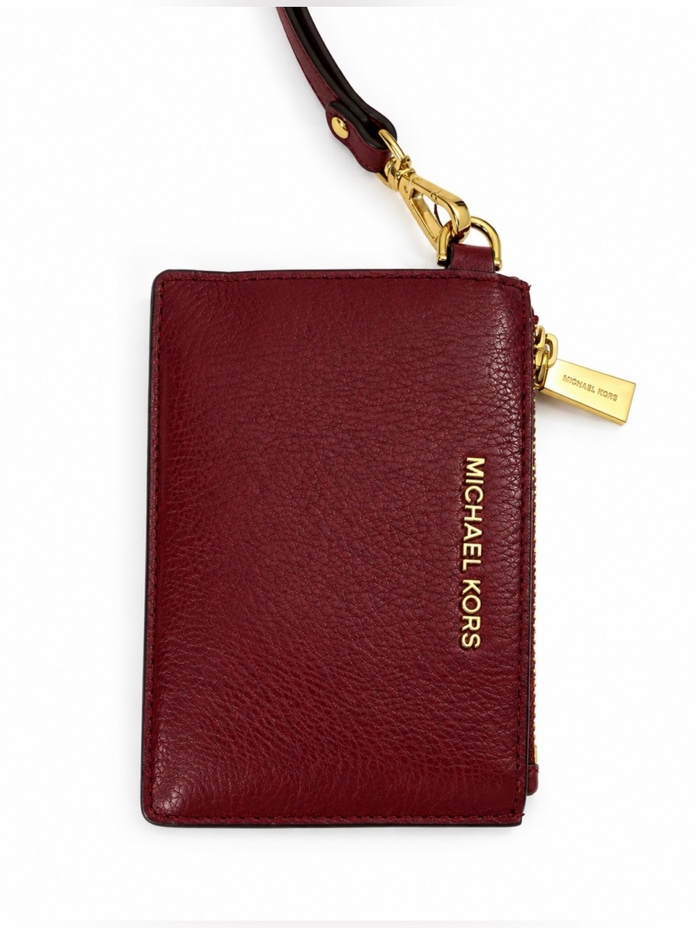 Michael Kors Card Wallet Keychain Burgundy Red. New